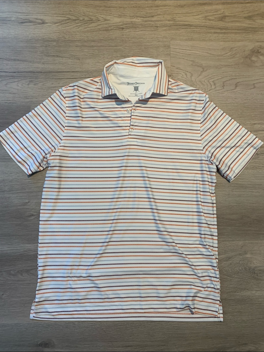Hickey Freeman striped golf polo mens medium